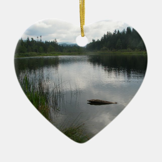 Lake Padden Stillness Ceramic Tree Decoration (Front)