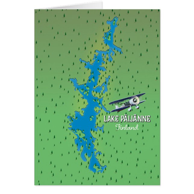 Lake Päijänne Finland beautiful map (Front)