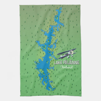 Lake Päijänne Finland beautiful map Tea Towel