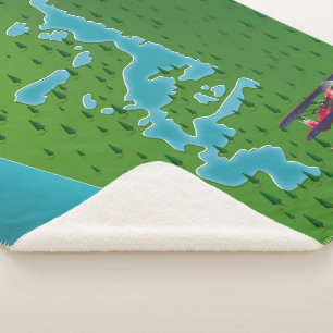 Lake Pape Latvia map Sherpa Blanket