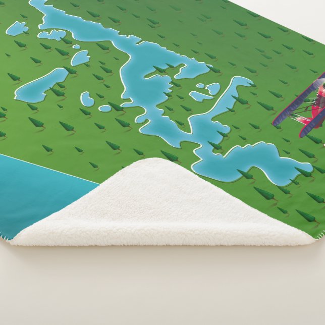 Lake Pape Latvia map Sherpa Blanket (3/4)