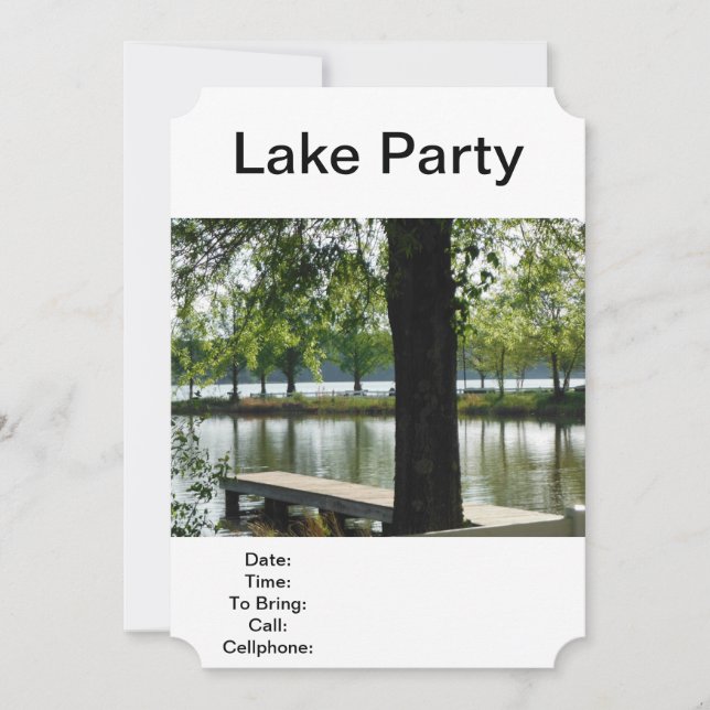 Lake Party Fishing Picnic Barbecue Family Reunion Invitation (Front)