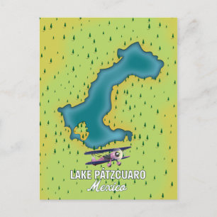 Lake Pátzcuaro Mexico Lake map Postcard