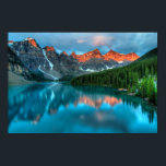Lake Peaks Custom Poster Wall Art<br><div class="desc">As the sun sets the mountains reflect in the lake below. Designed for you by Evco Studio.</div>