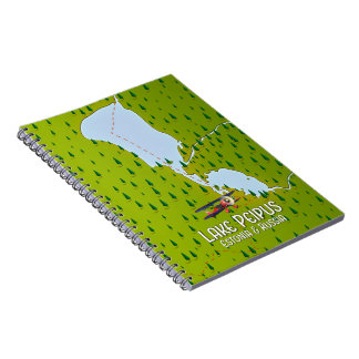 Lake Peipus Estonia and Russia lake map Notebook
