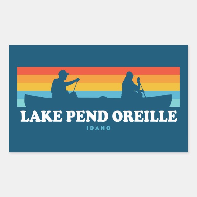Lake Pend Oreille Idaho Canoe Rectangular Sticker (Front)