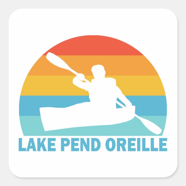 Lake Pend Oreille Idaho Kayak Square Sticker (Front)