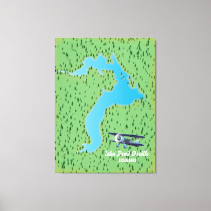 Lake Pend Oreille Idaho map Canvas Print