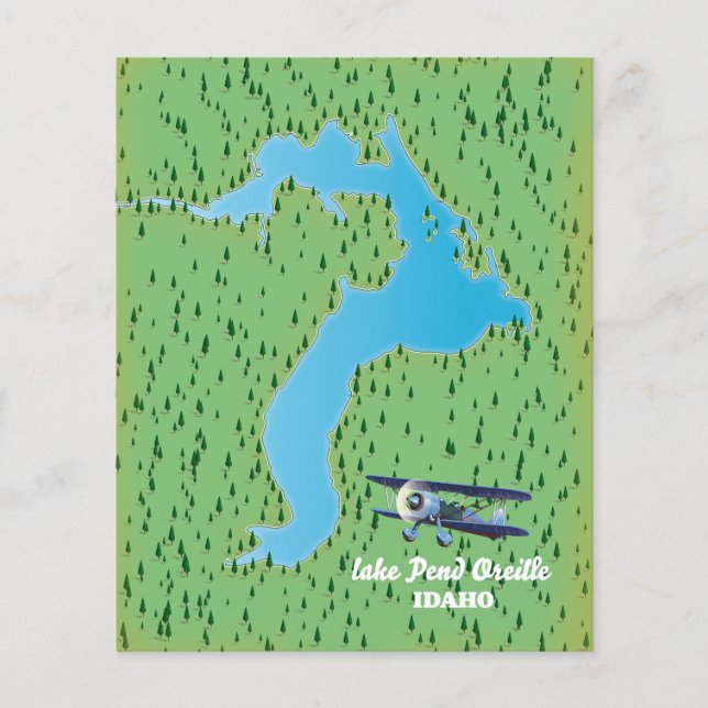 Lake Pend Oreille Idaho map Flyer (Front)