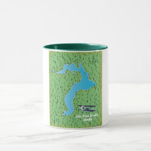 Lake Pend Oreille Idaho map Mug