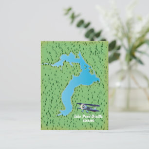 Lake Pend Oreille Idaho map Postcard