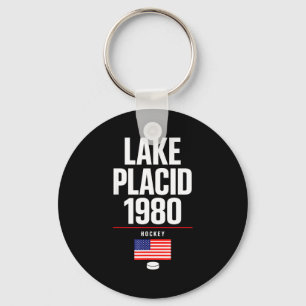 Lake placid 1980 hockey vintage usa puck new york key ring