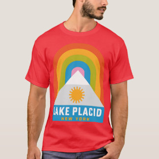 Lake Placid Adirondacks Mountains New York Rainbow T-Shirt