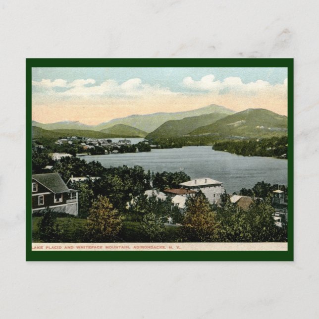 Lake Placid, Adirondacks, NY 1917 Vintage Postcard (Front)