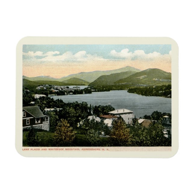 Lake Placid, Adirondacks, NY 1917 Vintage Style Magnet (Horizontal)