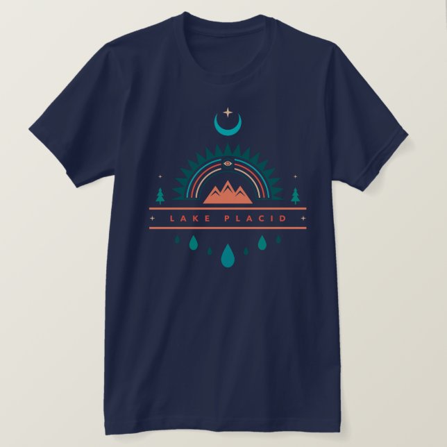 lake placid boho rainbow moon T-Shirt (Design Front)