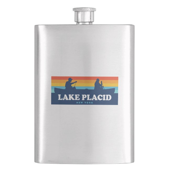 Lake Placid New York Canoe Hip Flask (Front)