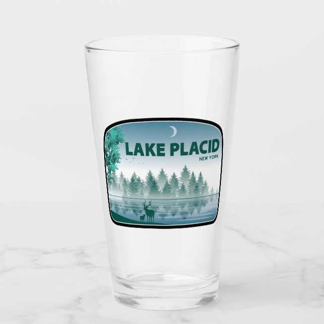 Lake Placid New York Deer Glass (Front)