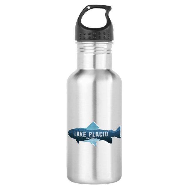 Lake Placid New York Fish 532 Ml Water Bottle (Front)