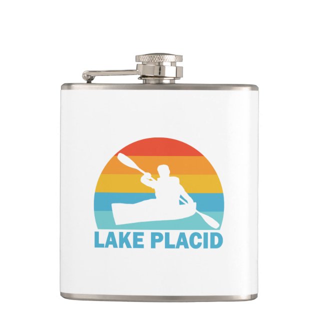 Lake Placid New York Kayak Hip Flask (Front)