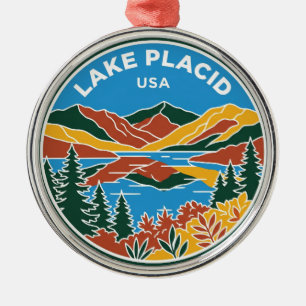 Lake Placid New York Metal Tree Decoration