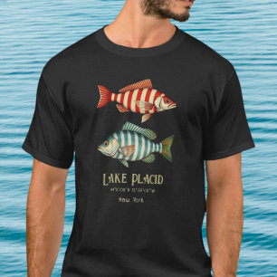 Lake Placid New York nautical fish clothing T-Shirt