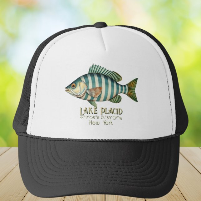 Lake Placid New York nautical fish clothing  Trucker Hat (Creator Uploaded)