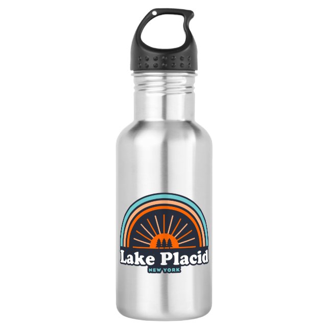 Lake Placid New York Rainbow 532 Ml Water Bottle (Front)