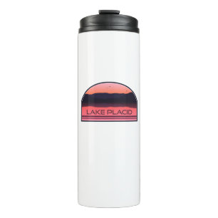 Lake Placid New York Red Sunrise Thermal Tumbler