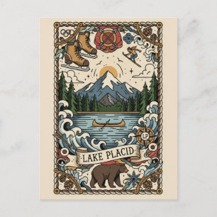 Lake Placid New York Travel Postcard