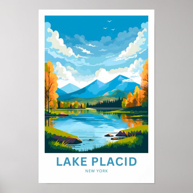 Lake Placid New York Travel Print (Front)