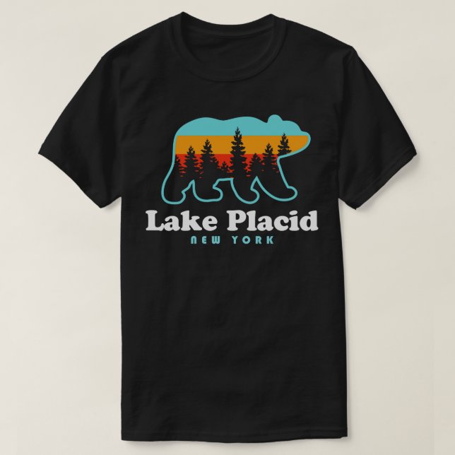 Lake Placid NY Adirondacks New York Bear T-Shirt (Design Front)