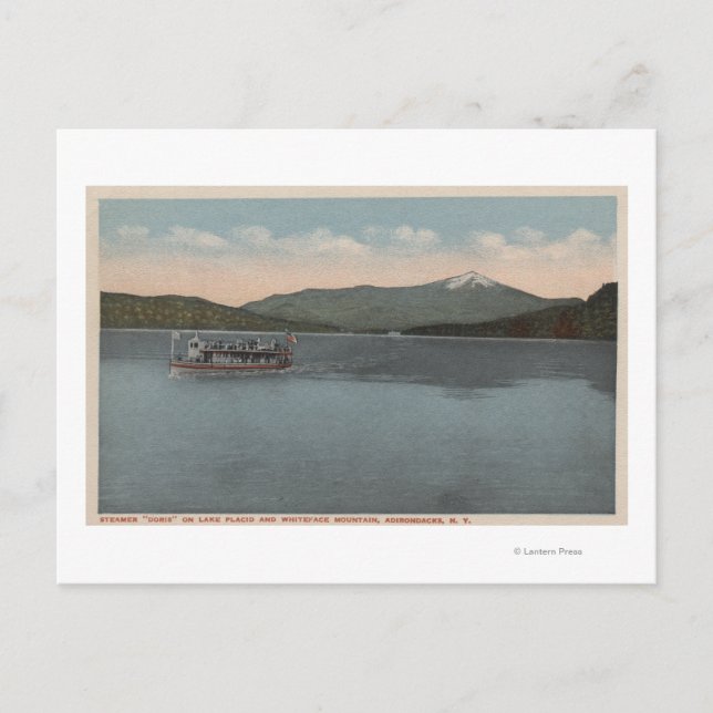 Lake Placid, NY - View of Steamer Doris Postcard (Front)