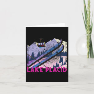 Lake Placid Ski - Vintage Style Lake Placid Skiing Card