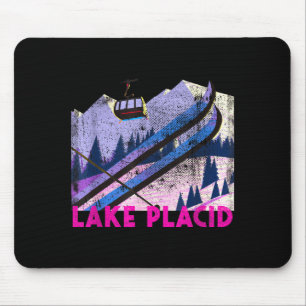 Lake placid ski - vintage style lake placid skiing mouse mat