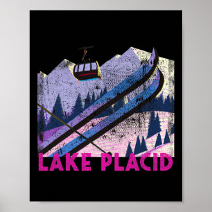 Lake Placid Ski - Vintage Style Lake Placid Skiing Poster