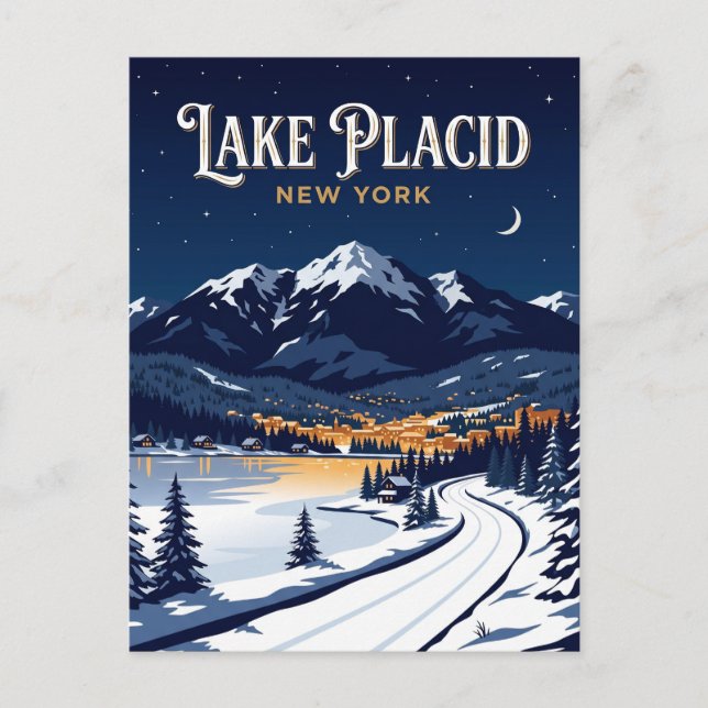 Lake Placid USA Postcard (Front)