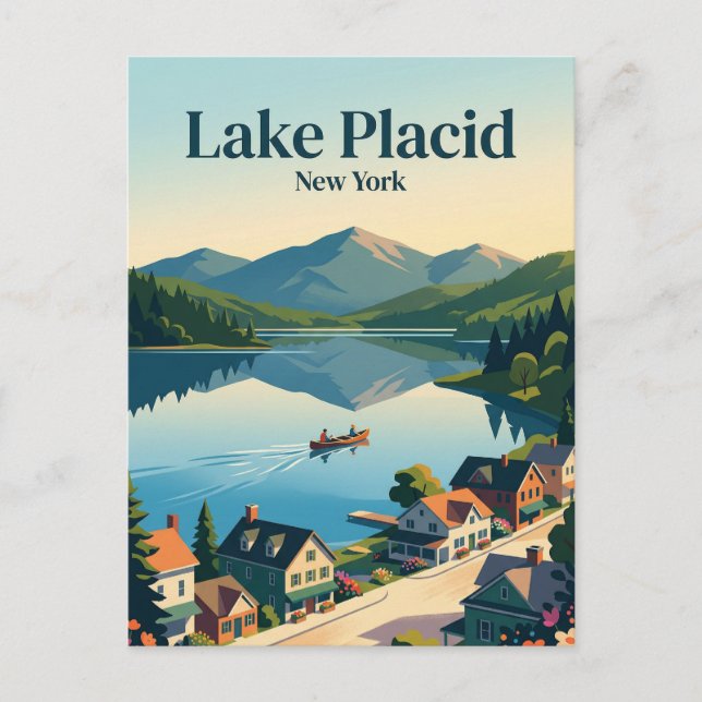 Lake Placid USA Postcard (Front)