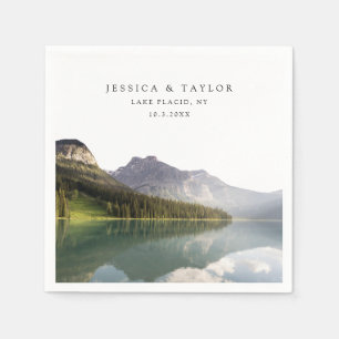 Lake Placid Wedding Custom Photo Cocktail Napkins