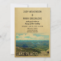 Lake Placid Wedding Invitation Vintage Mid-Century