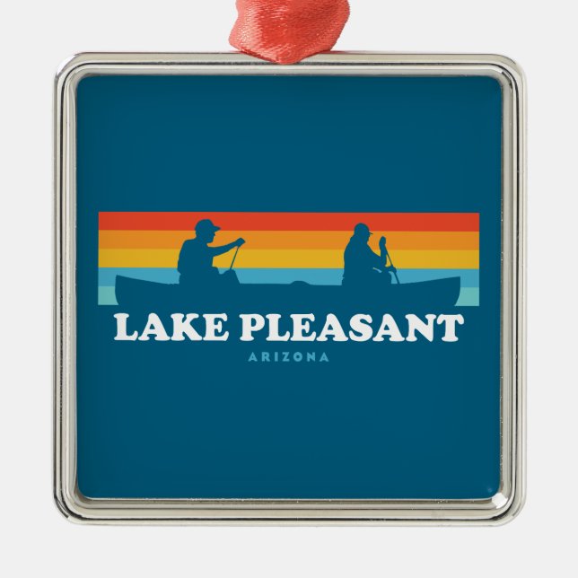 Lake Pleasant Arizona Canoe Metal Tree Decoration (Front)