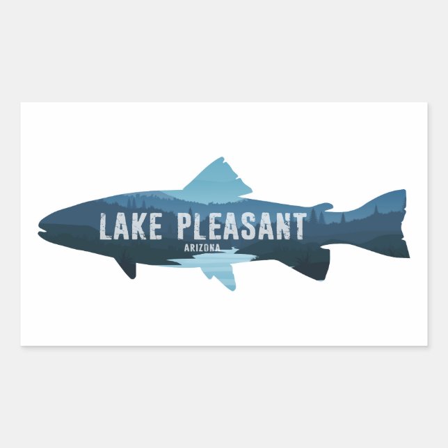 Lake Pleasant Arizona Fish Rectangular Sticker (Front)