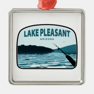 Lake Pleasant Arizona Fishing Rod Metal Tree Decoration