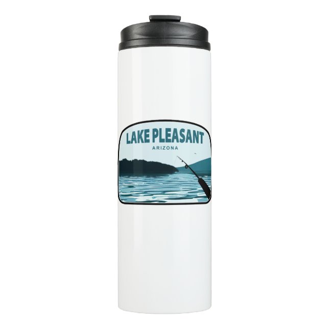 Lake Pleasant Arizona Fishing Rod Thermal Tumbler (Front)