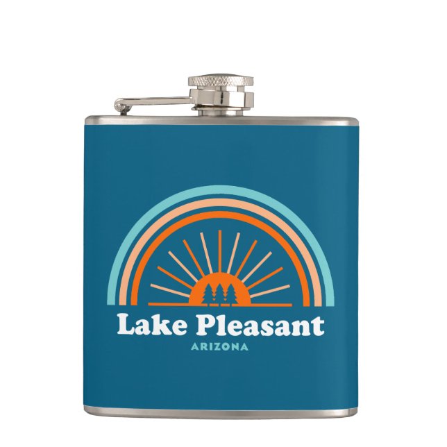 Lake Pleasant Arizona Rainbow Hip Flask (Front)