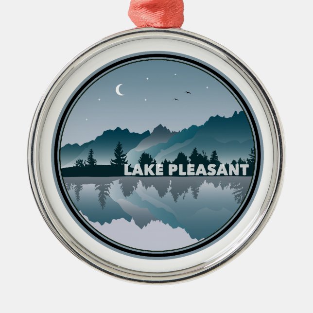 Lake Pleasant Arizona Reflection Metal Tree Decoration (Front)
