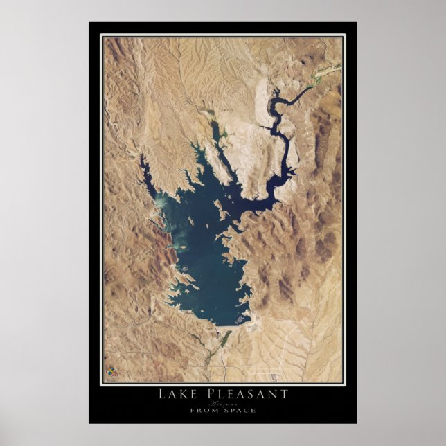 Lake Pleasant Arizona Satellite Poster Map (Front)