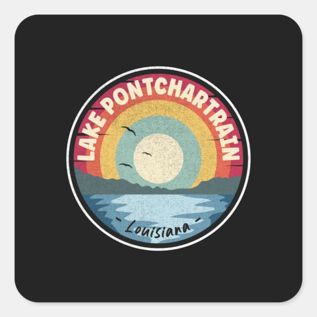 Lake Pontchartrain Louisiana Colorful Square Sticker (Front)