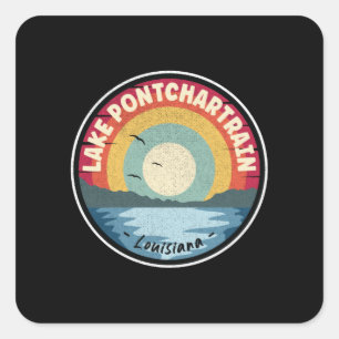 Lake Pontchartrain Louisiana Colorful Square Sticker