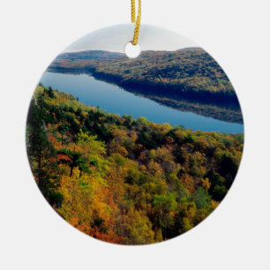 Lake Porcupine Mountains Ceramic Tree Decoration
